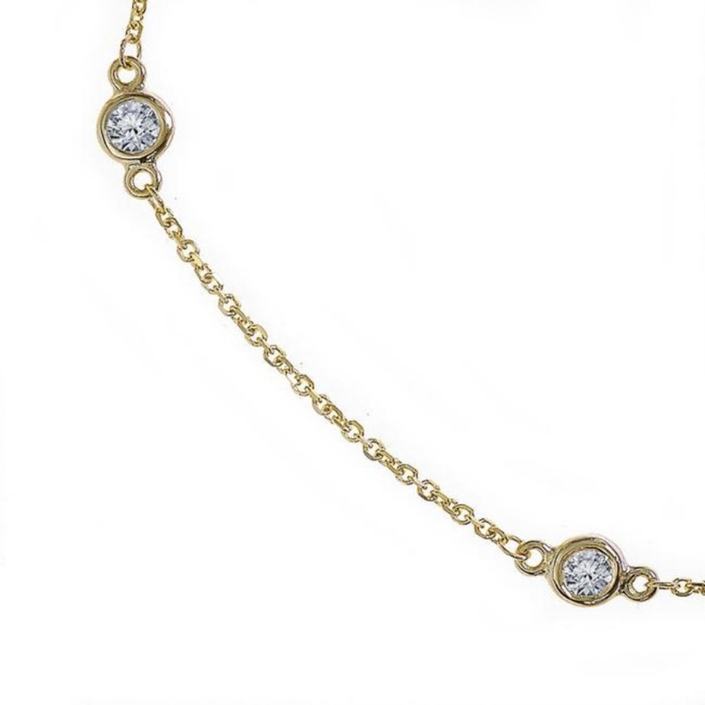 1.80 Ct. tw. Round Cut Diamonds By The Yard Necklace 14K Gold - Picture 6 of 10